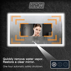 ISKM Framed LED Mirror for Bathroom 48"x38", Dimmable LED Bathroom Mirror with Lights, Anti-Fog, Front and Backlit Lighted Mirror 3-Colors, Shatterproof, Memory Function