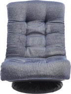 Amazon Basics Swivel Foam Lounge Chair with Headrest, Floor-Compatible, Adjustable, Gaming, 26.3D x 23.5W x 13.7H in, Denim Blue
