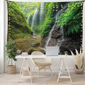 Ambesonne Waterfall Tapestry, Waterfalls Side Valley in Indonesia with Southeast Bushes Above Hills, Fabric Wall Hanging Decor for Bedroom Living Room Dorm, 45" X 30", Brown Green