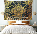 Ambesonne Mandala Tapestry, Bohemian Paisley Ornament Tattoo Vintage Design Print, Fabric Wall Hanging Decor for Bedroom Living Room Dorm, 30" X 45", Charcoal Grey