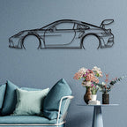 Dekory Car Wall Art – 911 GT3 RS (992) Black Metal Sports Car Silhouette, Modern Industrial Automotive Wall Decor for Garage, Living Room or Bedroom – 32 Inch (M)