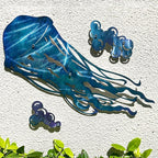 LiveInUrban Coastal Wall Art Jellyfish Metal Wall Sculptures, Ocean Beach Themed Metal Hanging Home Decoration 3PCS 15.5"x11.8"