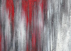 MyArton Textured Red Black White Abstract Canvas Wall Art Hand Painted Modern Decoration Oil Painting Picture Framed Ready to Hang 40x20inch for Living Room Bedroom Office Decor