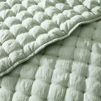 WDCOZY Sage Green Twin Quit Size Bedding Sets with Pillow Sham, Lightweight Soft Bedspread Coverlet, Quilted Blanket Thin Comforter Bed Cover for All Season, 2 Pieces, 68x90 inches