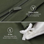 Bedsure 100% Rayon Derived from Bamboo Duvet Cover Queen Size - Lightweight Silky Cooling Comforter Cover Set for Hot Sleepers, Breathable & Moisture-Wicking Bedding Set, Olive Green