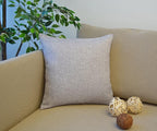 Aiking Home Woven Fine Faux Linen Throw Pillow Cover, Size 18"x18", Light Grey