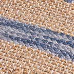 Christopher Knight Home Lola Boho Hemp and Wool Pouf, Natural and Blue