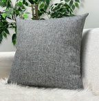 Aiking Home Woven Fine Faux Linen Throw Pillow Cover, Size 18"x18", Gray