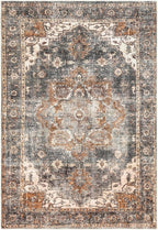 Keen Home Design 10x14 Rug - Machine Washable Area Rug with Non-Slip Backing, Ideal for Living Room, Dining Room, Bedroom - Vintage, Easy Clean, Durable, Low Pile Rug - (9'7" x 14')