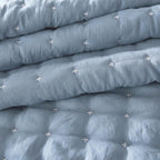 WDCOZY Queen Size Quilts Bedding Sets with 2 Pillow Shams, Lightweight Soft Bedspread Coverlet, Quilted Blanket Thin Comforter Bed Cover for All Season, 3 Pieces, 90x90 inches, Blue
