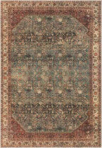 Keen Home Design 5x7 Rug - Machine Washable Area Rug with Non-Slip Backing, Ideal for Living Room, Dining Room, Bedroom - Vintage, Easy Clean, Durable, Low Pile Rug - (5' x 7')