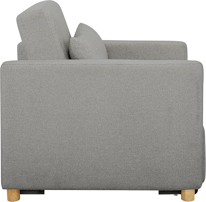 Serta® Corwin 36" Convertible Accent Chair, Dreamcoil® Comfort, FingerGuard® Pinch Point Protection, Polyester Boucle Fabric, Gray