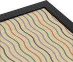 PinPix 16x12 Inch Cork Bulletin Board. This Decorative Framed Pin Board Comes with Multi Color Waves Design and a Satin Black Frame. Ideal for Home Office Decor or Message Board (PinPix-565)