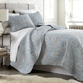 Southshore Fine Living, Inc. Oversized Quilt, King Size Bedding Set, Paisley Lightweight Bedspread Cal/King Quilt Coverlet & 2 Matching Quilted Pillow Shams, Pure Melody Aqua