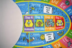 KC Cubs Educational Kids Rug – ABC Alphabet, Seasons, Months & Days Learning Mat – Soft Interactive Carpet for Classroom, Playroom & Bedroom 3x5 Oval