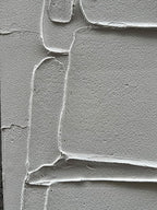 Art Hand-Painted Thick Texture White Minimalist Oil Painting Home Wall Decorative Art 40x28 inch
