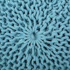 Nahunta Knitted Round Pouf - Cotton - Aqua