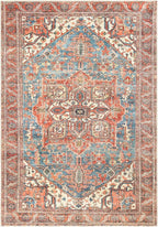 Keen Home Design 8x10 Rug - Machine Washable Area Rug with Non-Slip Backing, Ideal for Living Room, Dining Room, Bedroom - Vintage, Easy Clean, Durable, Low Pile Rug - (8' x 10')