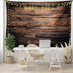 Ambesonne Chocolate Tapestry, Rough Dark Timber Texture Image Rustic Country Theme Hardwood Carpentry, Fabric Wall Hanging Decor for Bedroom Living Room Dorm, 28" X 23", Brown Dark Brown