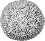 Urban Lifestyle Round Knit Pouf, Light Grey