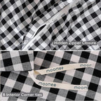 MooMee Gingham Duvet Cover Set 100% Washed Cotton Linen Like Textured Breathable Durable Soft Comfy Modern Checkered Design (Black White Gingham, Oversized Queen 98"x98")