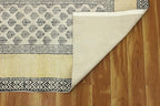 Kilim Runner 2.6x8 Cotton Runner Rug Beige & Black Flatweave Runner 0.19 inches Stone Easy Washable Hand Wash Cotton Carpet Indoor Outdoor Runner Rugs for Hallway, Staircases, Corridor Runner