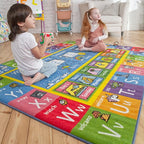 KC Cubs 8x10 ABC Alphabet, Seasons, Months & Days Rug – Educational Play Mat Carpet for Kids, Toddlers, Nursery, Classroom, Playroom, Baby Daycare