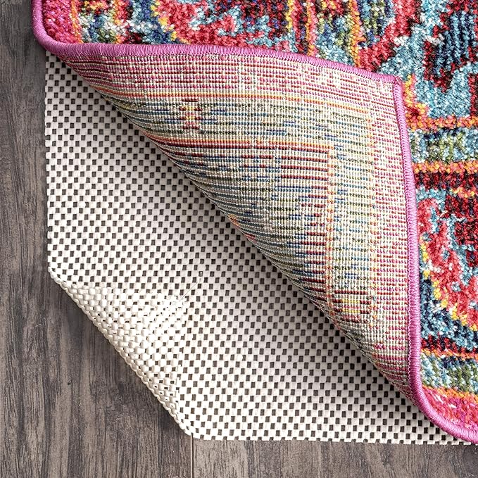 nuLOOM 5' x 8' Non-Slip Gripper Rug Pad, Cushioned for Comfort & Floor Protection, Skid Resistant Pads for Hard Floors Under Carpet Mat Cushion, Customizable Protection