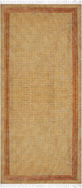 Kilim Runner 2.6x10 Cotton Runner Rug Bronze & Black Indoor Outdoor Runner 0.19 inches Stone Easy Washable Hand Wash Cotton Carpet Flatweave Runner Rugs for Hallway, Staircases, Corridor Runner