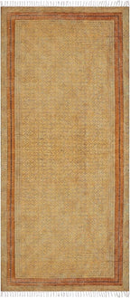 Kilim Runner 4x15 Cotton Runner Rug Bronze & Black Indoor Outdoor Runner 0.19 inches Stone Easy Washable Hand Wash Cotton Carpet Flatweave Runner Rugs for Hallway, Staircases, Corridor Runner