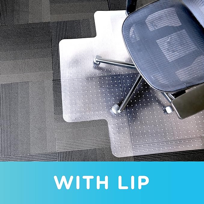 Dimex Low Pile Carpet Office Mat Chair Mat with Lip, 45" x 53" x .11"