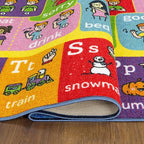 KC Cubs 3x5 ABC Alphabet ASL Sign Language Rug – Educational Non-Slip Carpet Play Mat for Kids, Toddlers, Nursery, Classroom, Playroom, Baby, Daycare