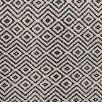 SIMPLIHOME Brynn Square Pouf - 18 inch Wide Handwoven Cotton Ottoman in Patterned Black and Natural, Boho Footstool, Coffee Table or Extra Seating for Living Room or Bedroom, Assembled
