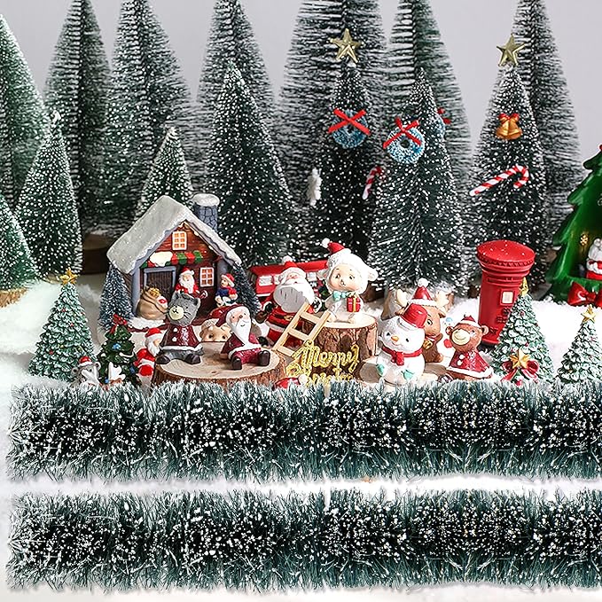 Suitable for All Your Christmas DIY, The Village Series Flexible Sisal Hedge, Can Be Shaped to Suit Your Landscape, 12 inches Long?One Pack of Four