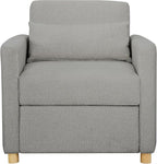 Serta® Corwin 36" Convertible Accent Chair, Dreamcoil® Comfort, FingerGuard® Pinch Point Protection, Polyester Boucle Fabric, Gray