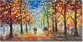 Hand-Painted Forest Landscape Painting 24x48 Inchs Art Wall Palette Knife Oil Painting Modern Abstract Landscape Art