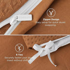 Bedsure Luxury Waffle Duvet Cover Queen Size - Textured Duvet Cover Set, Soft, Breathable Bedding Set (90"x90") with 2 Pillow Shams for All Season, Caramel Cafe, Comforter Not Included