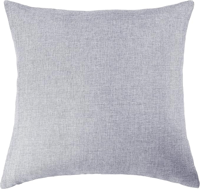 Aiking Home Woven Fine Faux Linen Throw Pillow Cover, Size 18"x18", Light Grey