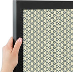 PinPix 19x15 Inch Cork Bulletin Board. This Decorative Framed Pin Board Comes with Yellow and Blue Waves Design and a Satin Black Frame. Ideal for Home Office Decor or Message Board (PinPix-321)