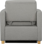 Serta® Corwin 36" Convertible Accent Chair, Dreamcoil® Comfort, FingerGuard® Pinch Point Protection, Polyester Boucle Fabric, Gray