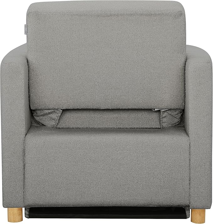 Serta® Corwin 36" Convertible Accent Chair, Dreamcoil® Comfort, FingerGuard® Pinch Point Protection, Polyester Boucle Fabric, Gray