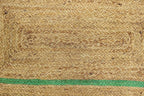 Scalloped Edge Rug, Hand Woven Natural Jute Area Rug, 3x5 Ft Beige & Green Braided Sisal Kilim Rugs for Living Room, Kitchen, Entryway, Farmhouse