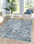 MICRODRY - Area Rug, Low-Profile Design for a Sleek, Bulk-Free Look. Machine Washable, Stain-Resistant, Skid-Resistant Backing, Ideal for Bedroom, Living Room, Kitchen, or Entryway, 8x10, Lila (Blue)