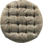 Homepop Home Decor |N8264-F1044 | Large Button Tufted Woven Round Storage Ottoman | Ottoman with Storage for Living Room & Bedroom, Traditional Paisley