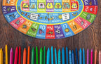 KC Cubs Educational Kids Rug – ABC Alphabet, Seasons, Months & Days Learning Mat – Soft Interactive Carpet for Classroom, Playroom & Bedroom 8x10 Oval