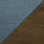 Lexicon Mid Century Modern Accent Chair with Solid Wood Frame in Walnut Finish, Upholstered Living Room Lounge Arm Chair, Thick and Comfy Innerspring Seat Cushion, Linen-Look Fabric, Blue