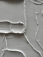Art Hand-Painted Thick Texture White Minimalist Oil Painting Home Wall Decorative Art 40x28 inch