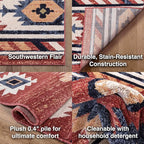 Well Woven Tulsa Lea Crimson Traditional Southwestern Tribal 7'10" x 9'10" Area Rug