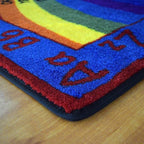 KIDCARPET.COM Shine Bright Learning Rainbow Rug 7'6" x 12' Rectangle for School or Classroom | Kids Learning Numbers, Colors & Alphabets | Playroom Area Rug