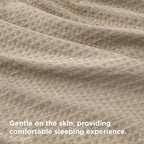 Bedsure Luxury Waffle Duvet Cover King Size - Textured Duvet Cover Set, Soft, Breathable Bedding Set (104"x90") with 2 Pillow Shams for All Season, Khaki, Comforter Not Included